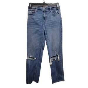 Abercrombie & Fitch Womens Ankle Straight Ultra HighRise Distressed Jeans 29/8L